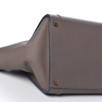 Celine Supple Calfskin Medium Phantom Luggage Khaki Cobalt Trim 9 of 11