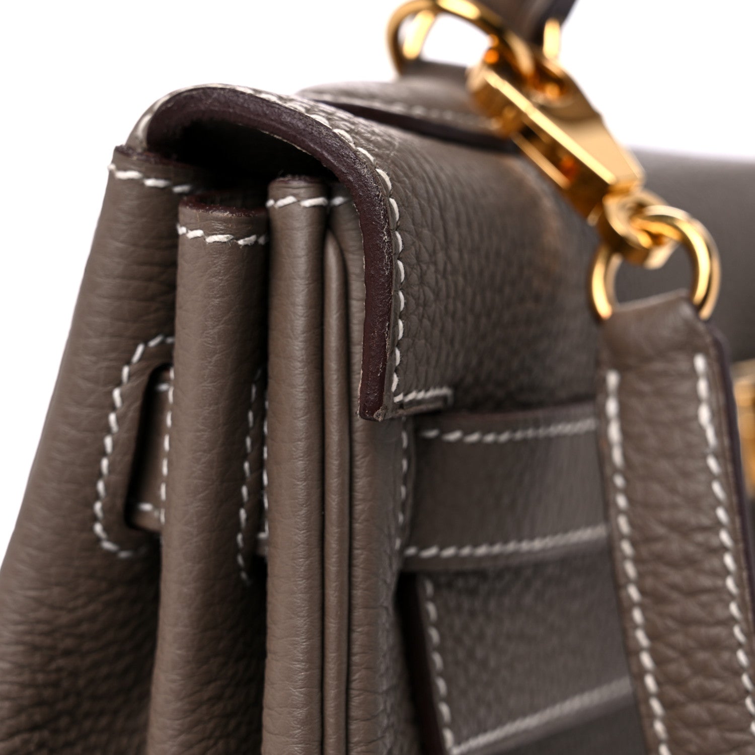 Hermes Togo Kelly Retourne 32 Etoupe 13 of 15