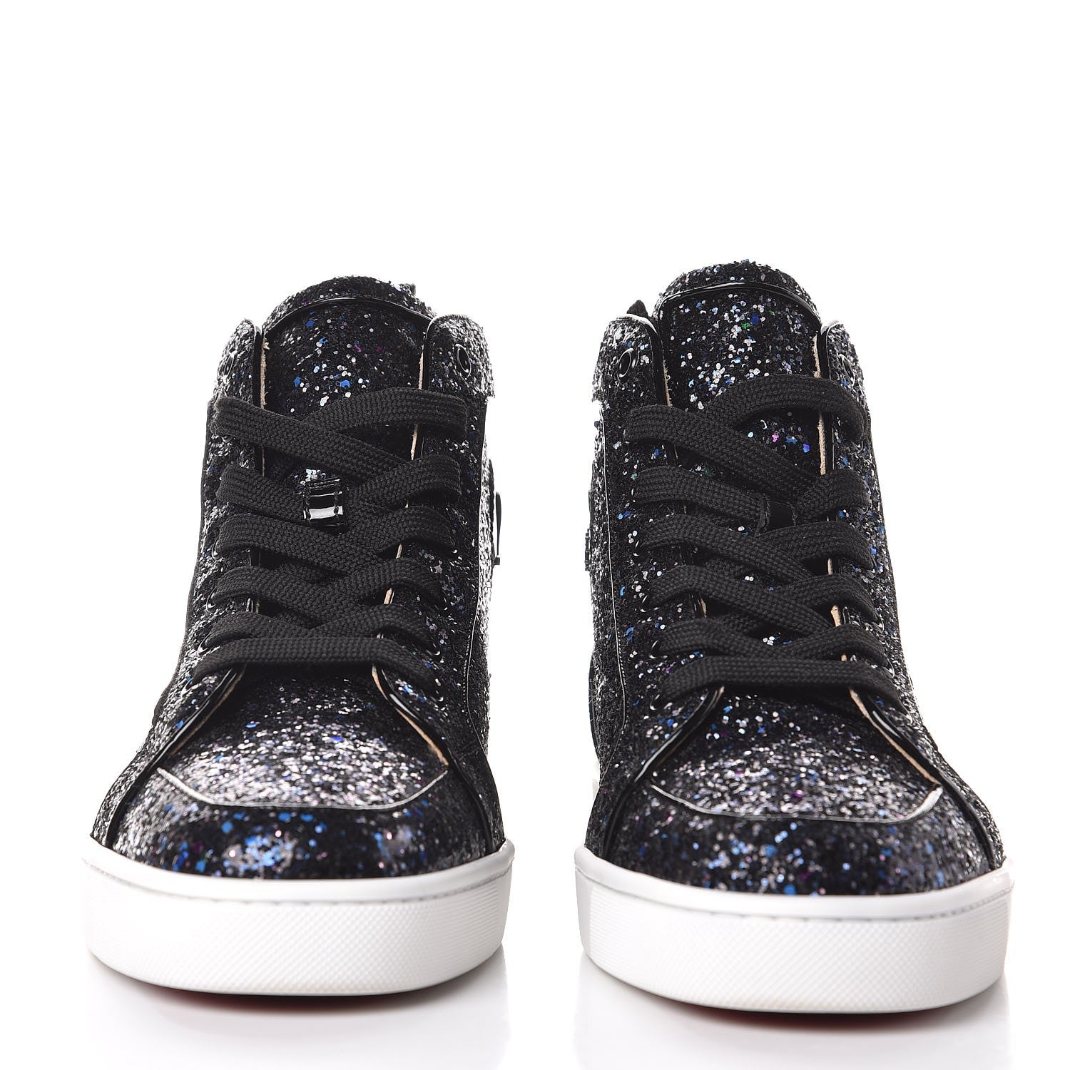 Christian Louboutin Mens Patent Glitter Rantus Orlato Flat Sneakers 41.5 Neptune Black 3 of 7