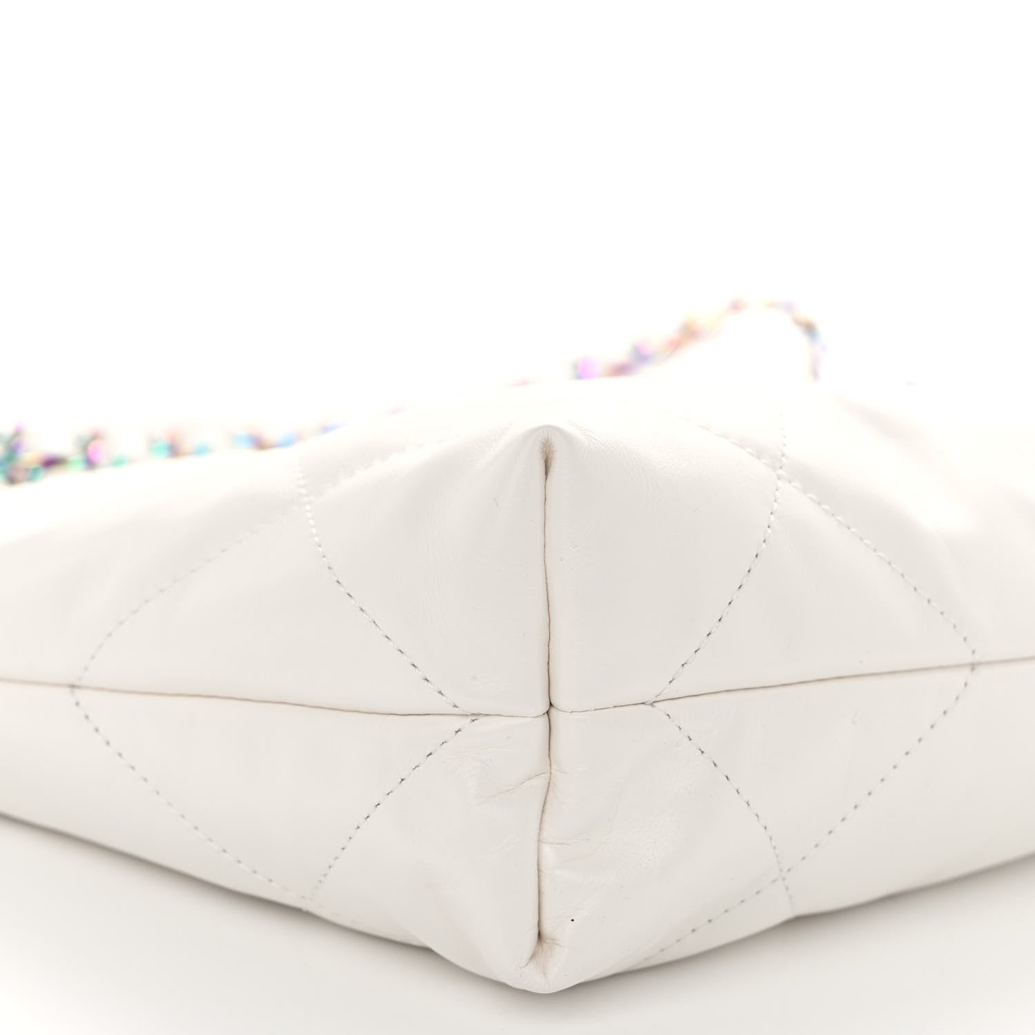 Chanel Shiny Calfskin Quilted Small Rainbow Chanel 22 White 11 of 11