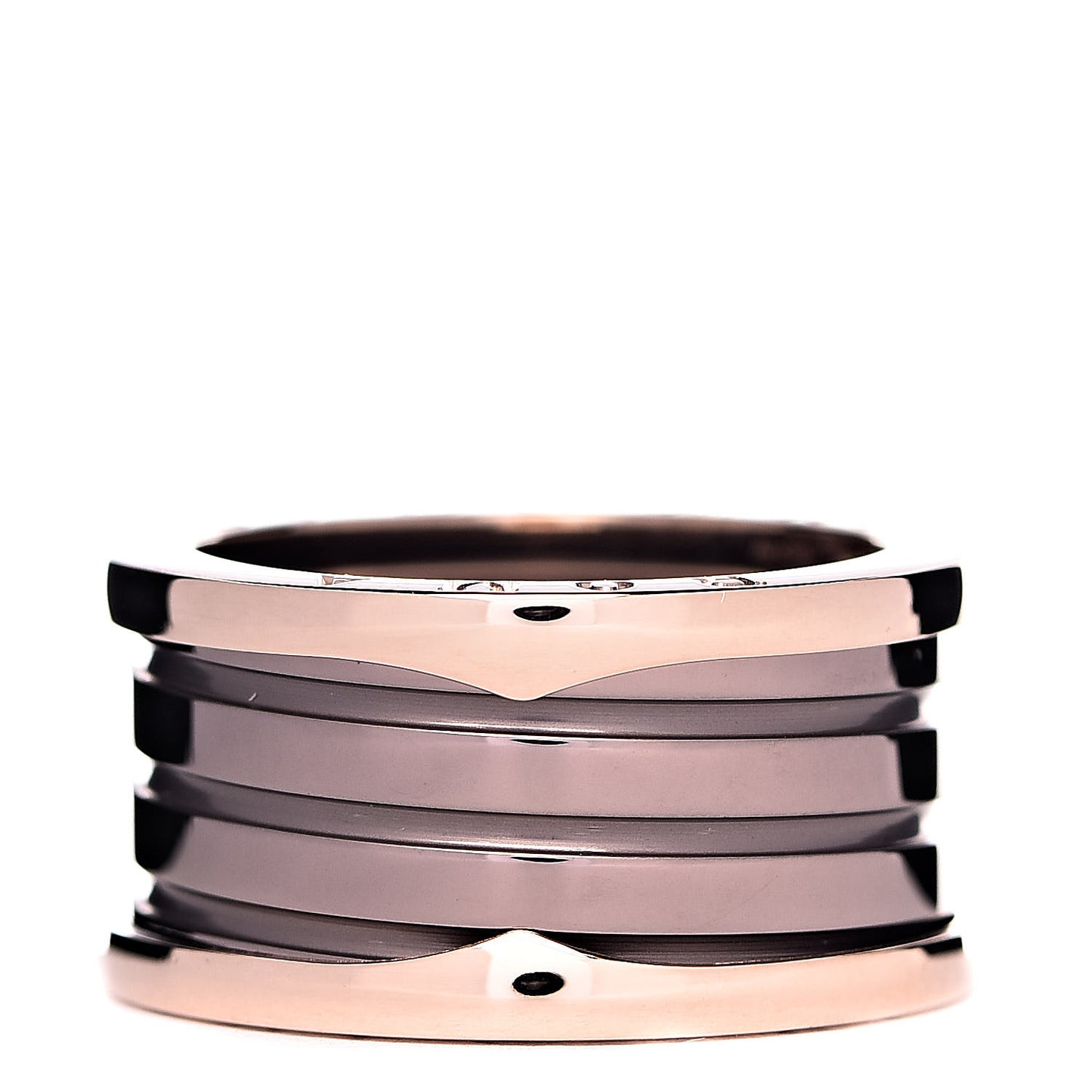 18K Rose Gold Bronze Cermet Roma B.Zero1 Four-Band Ring 58 8.25
