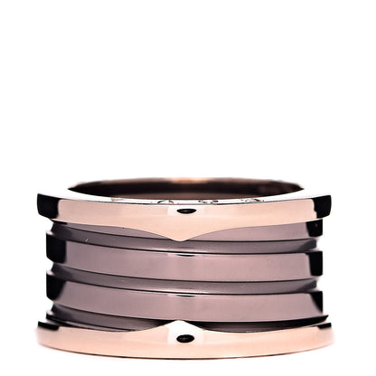 Bulgari 18K Rose Gold Bronze Cermet Roma B.Zero1 Four-Band Ring 58 8.25 1 of 7