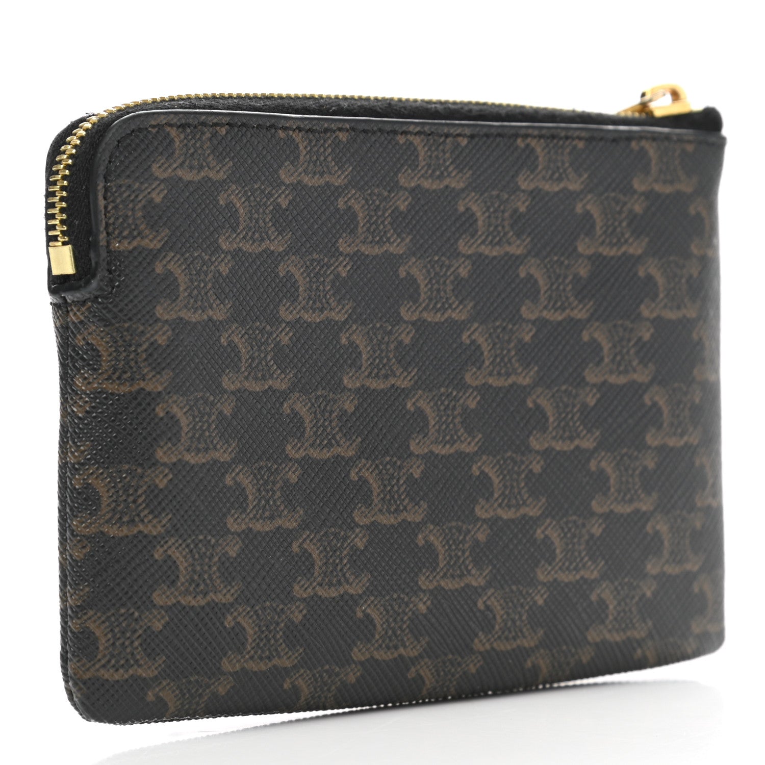 Celine Triomphe Canvas Logo Coin and Card Pouch With Hook Black 3 of 8