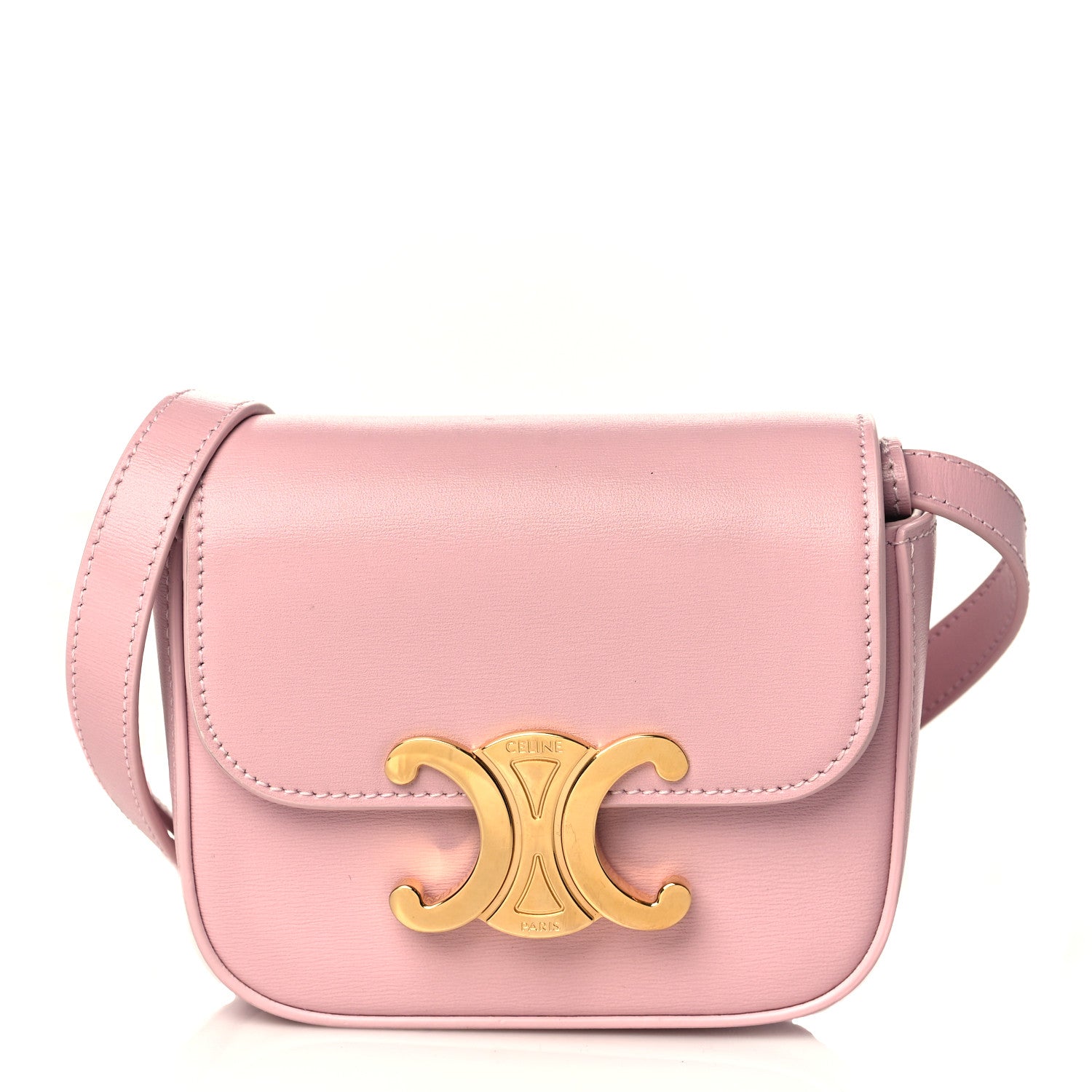 Celine Shiny Calfskin Mini Triomphe Light Pink 1 of 8