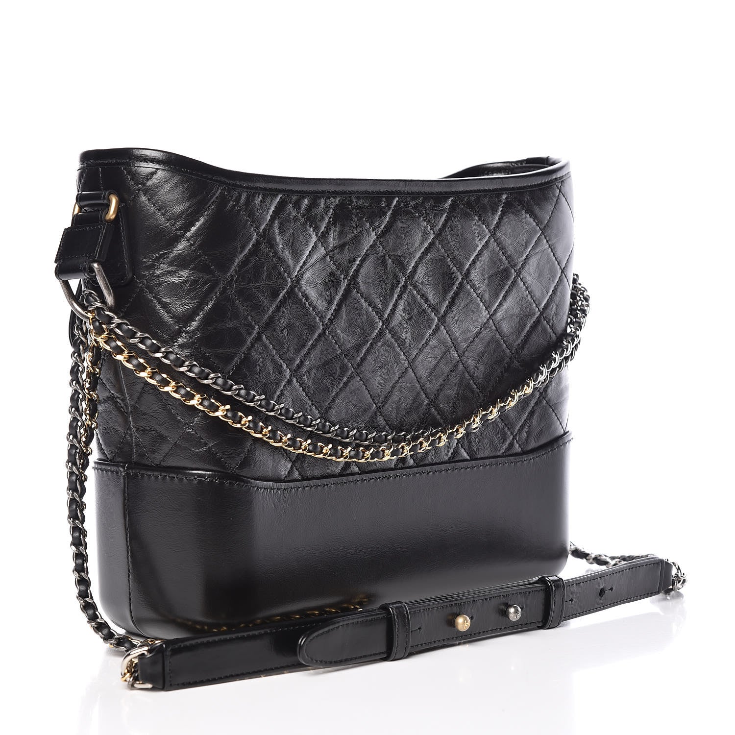 Chanel Aged Calfskin Quilted Medium Gabrielle Hobo Black 3 of 10