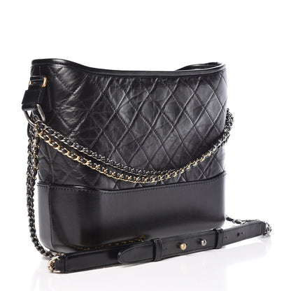 Chanel Aged Calfskin Quilted Medium Gabrielle Hobo Black 3 of 10