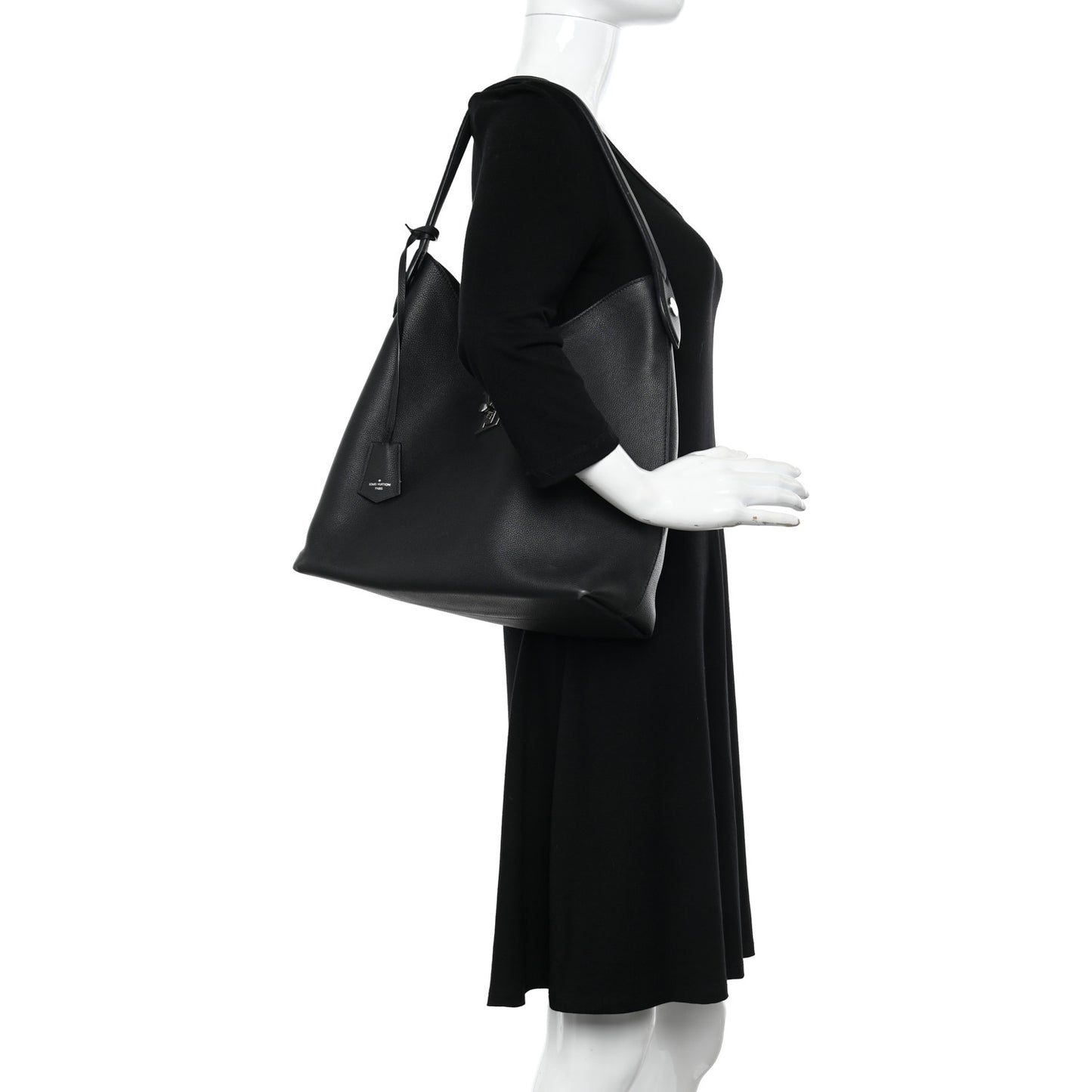 Calfskin Lockme Hobo Black