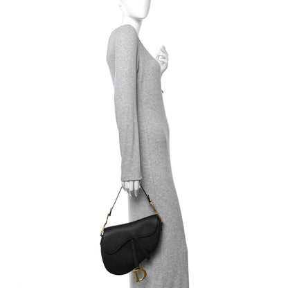 Christian Dior Grained Calfskin Saddle Bag Black 2 of 10
