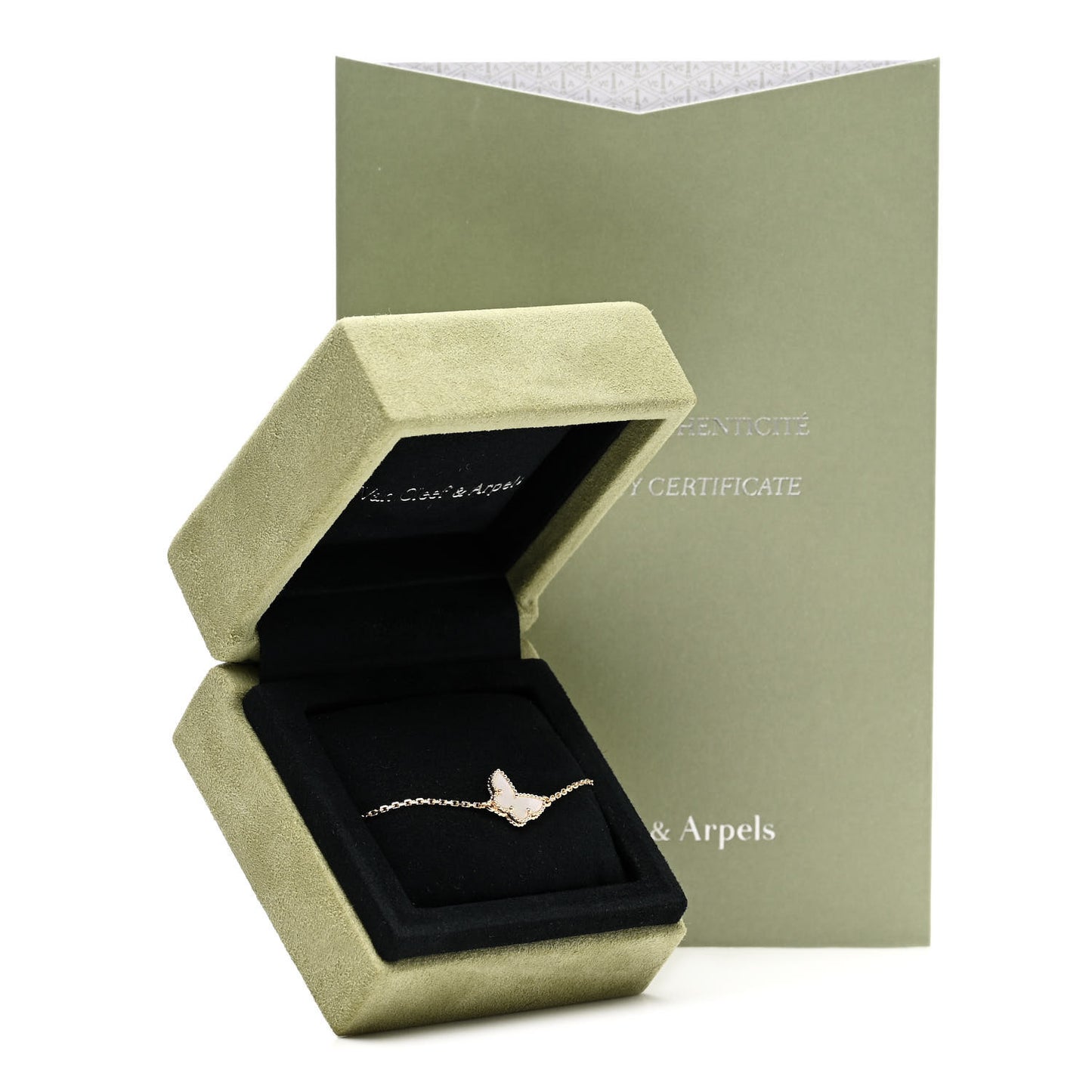 18K Yellow Gold Mother of Pearl Sweet Alhambra Butterfly Bracelet