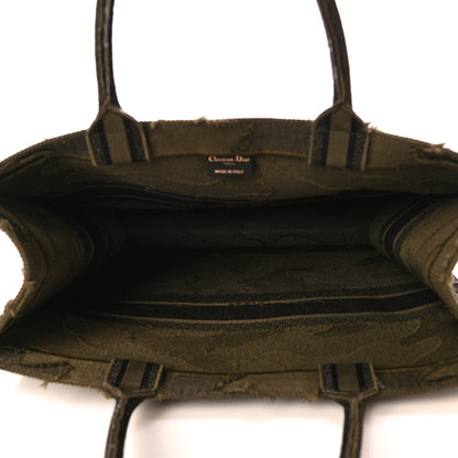 Christian Dior Canvas Embroidered Camouflage Book Tote Green 5 of 11
