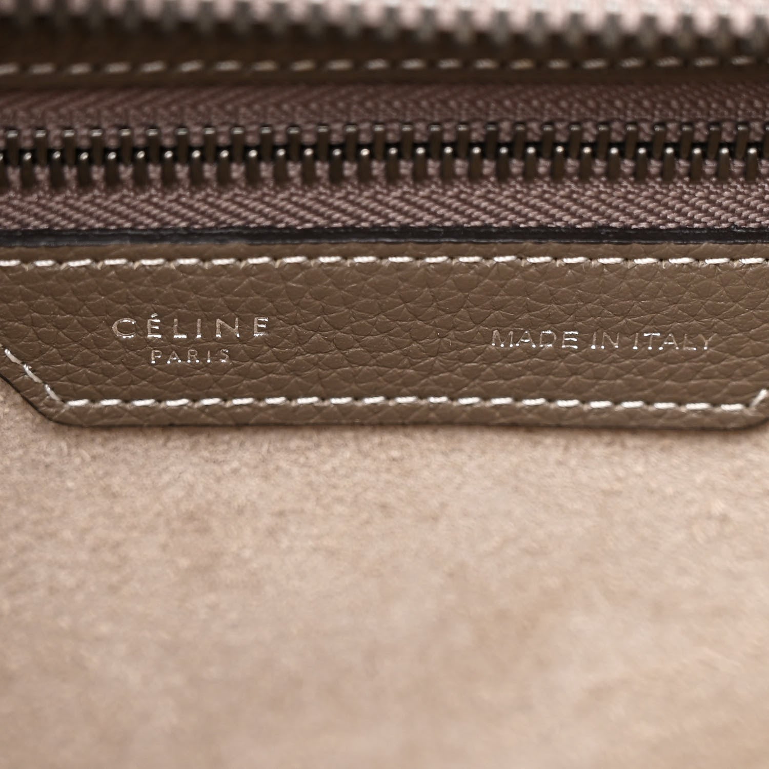 Celine Drummed Calfskin Micro Luggage Souris 6 of 10