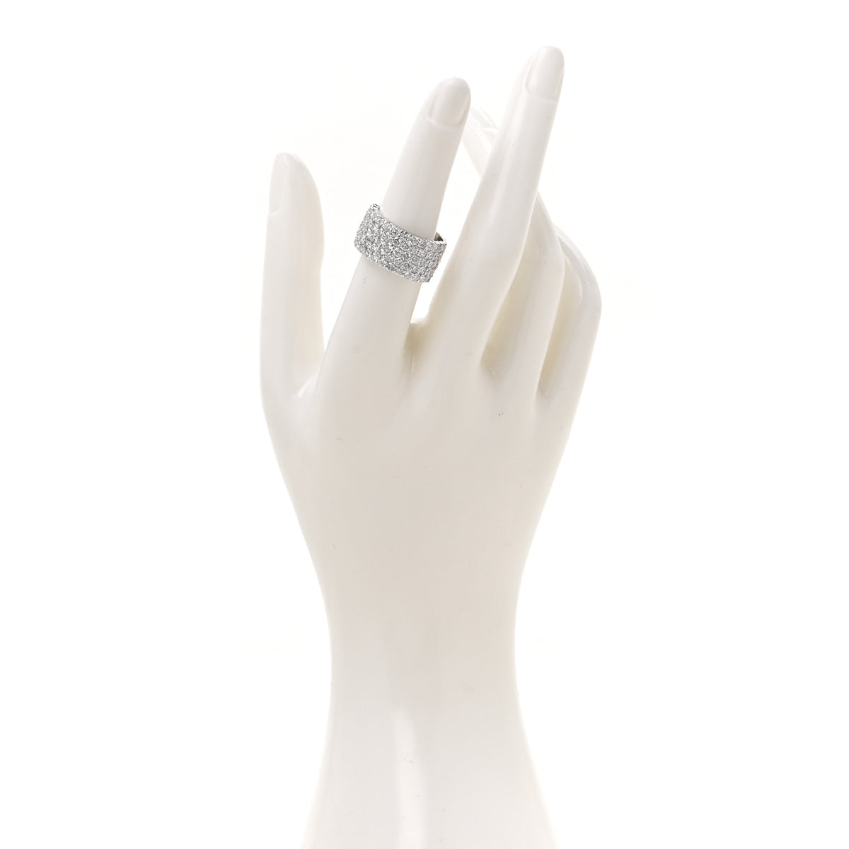 Parker & West by FASHIONPHILE Platinum Diamond 3.02ctw Five Row Half Eternity Band Ring 54 6.75 2 of 4