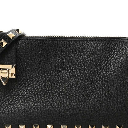 Valentino Garavani Pebbled Calfskin Small Rockstud Flip Lock Shoulder Bag Black 7 of 10
