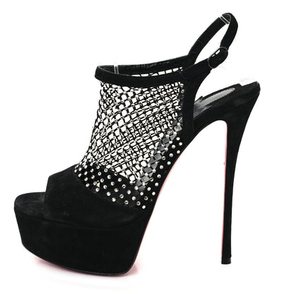 Christian Louboutin Suede Crystal Pumps 37.5 Black 1 of 9