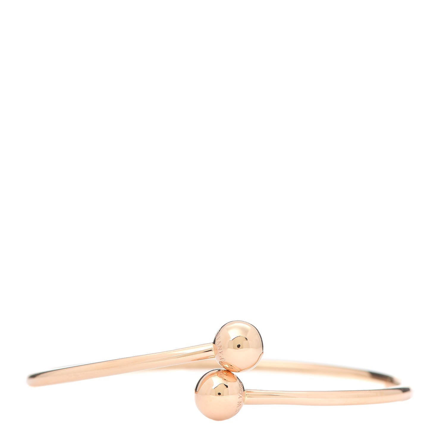 Tiffany 18K Rose Gold 8mm HardWear Ball Bypass Bracelet 1 of 5