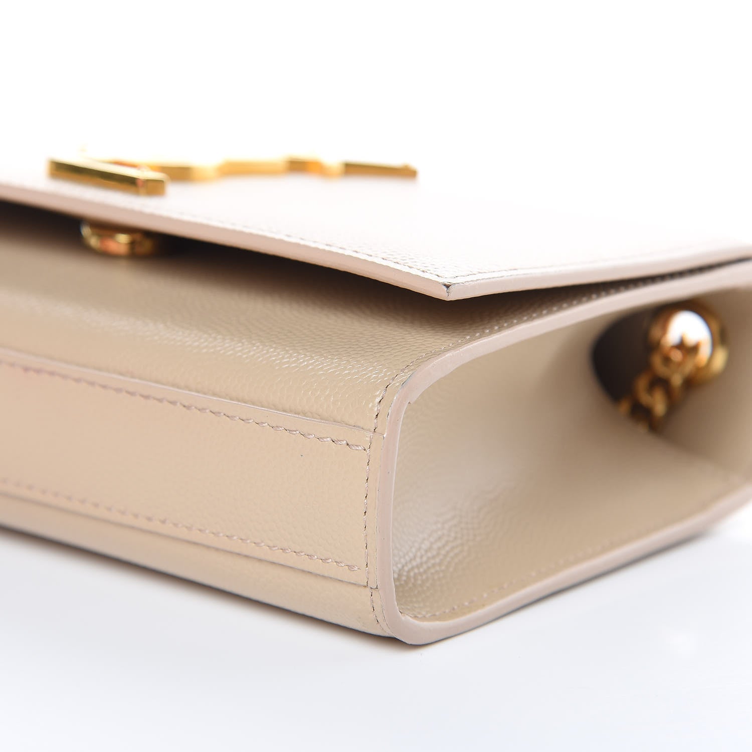 Saint Laurent Grain De Poudre Small Monogram Kate Satchel Nude Powder 8 of 8