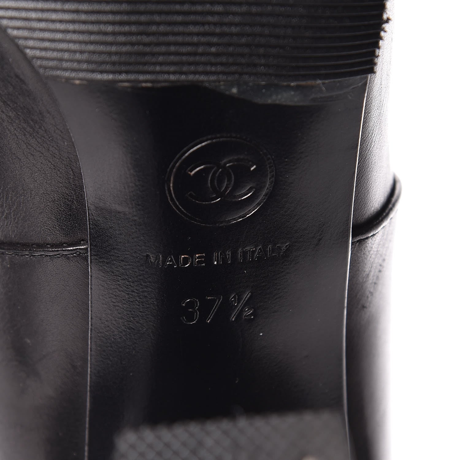 Chanel Calfskin CC Turnlock Knee High Boots 37.5 Black 8 of 12