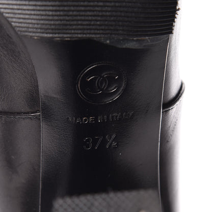 Chanel Calfskin CC Turnlock Knee High Boots 37.5 Black 8 of 12