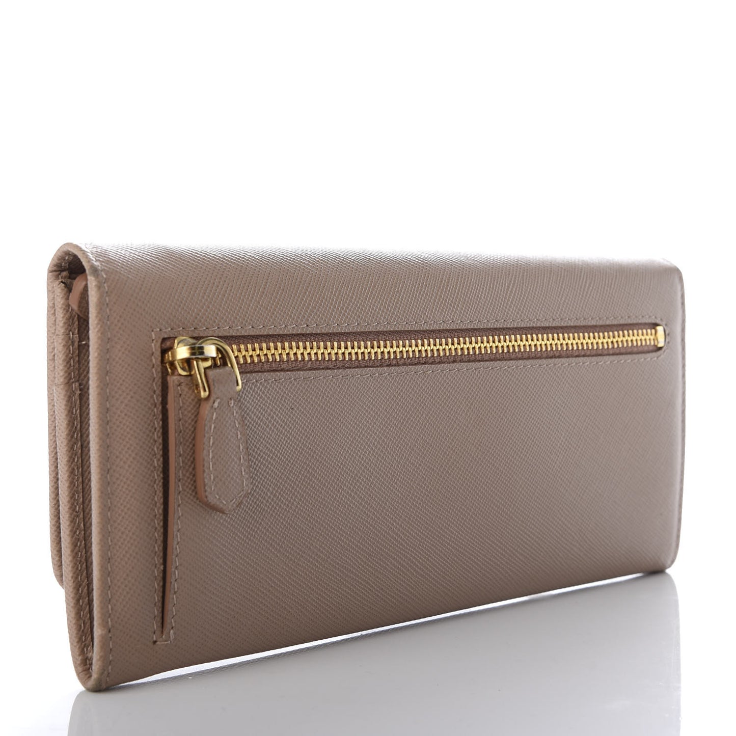Saffiano Metal Continental Flap Wallet Cammeo