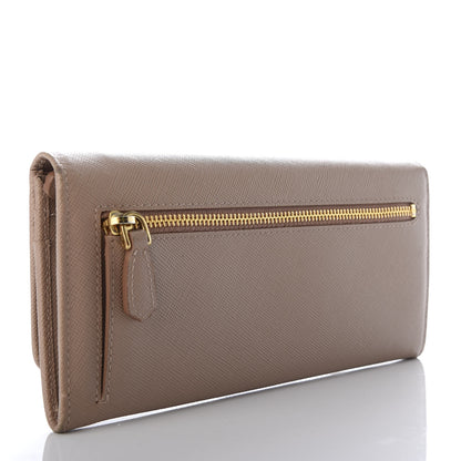 Prada Saffiano Metal Continental Flap Wallet Cammeo 3 of 7