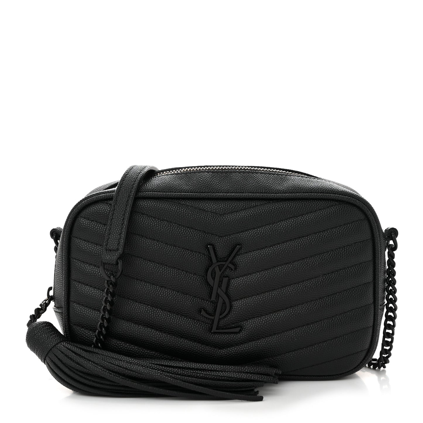 Grain De Poudre Matelasse Monochrome Monogram Mini Lou Camera Bag Black