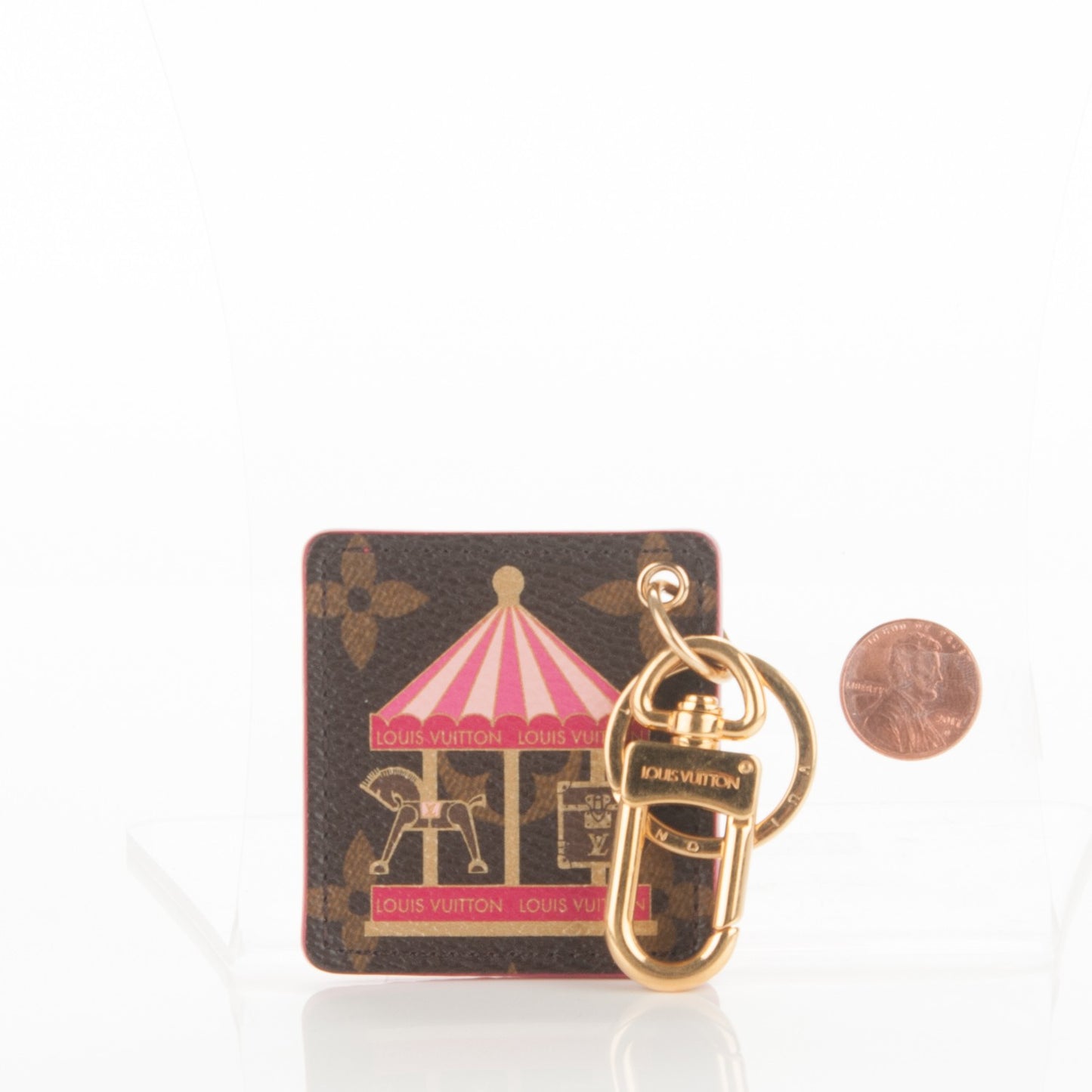 Monogram Illustre Carousel Bag Charm Key Ring Pink