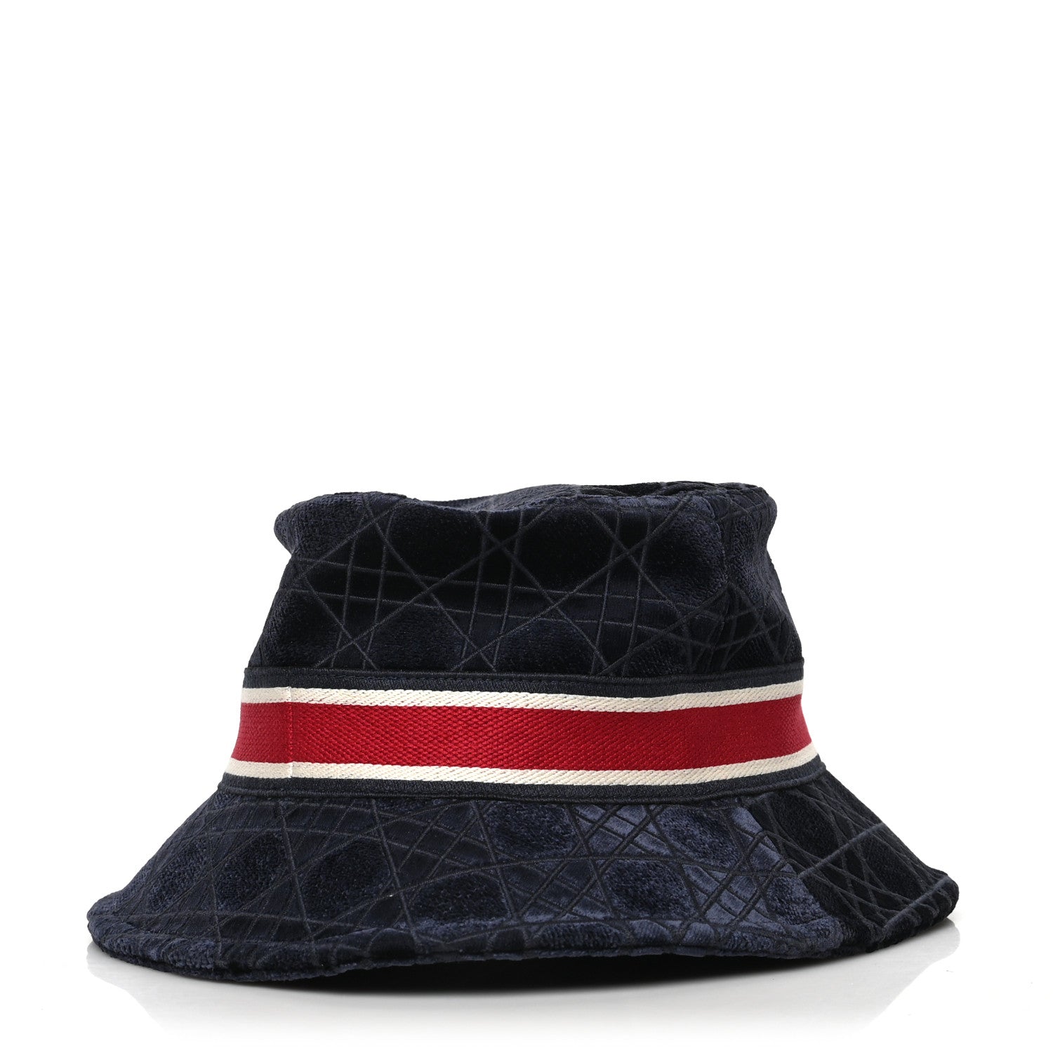 Christian Dior Velvet Cannage Bob Bucket Hat 57 Blue 2 of 6