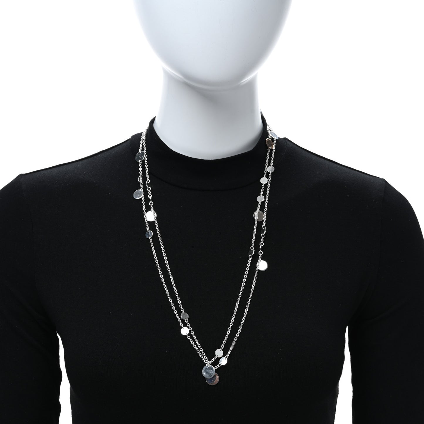 Sterling Silver 18K Rose Gold Confettis Long Necklace