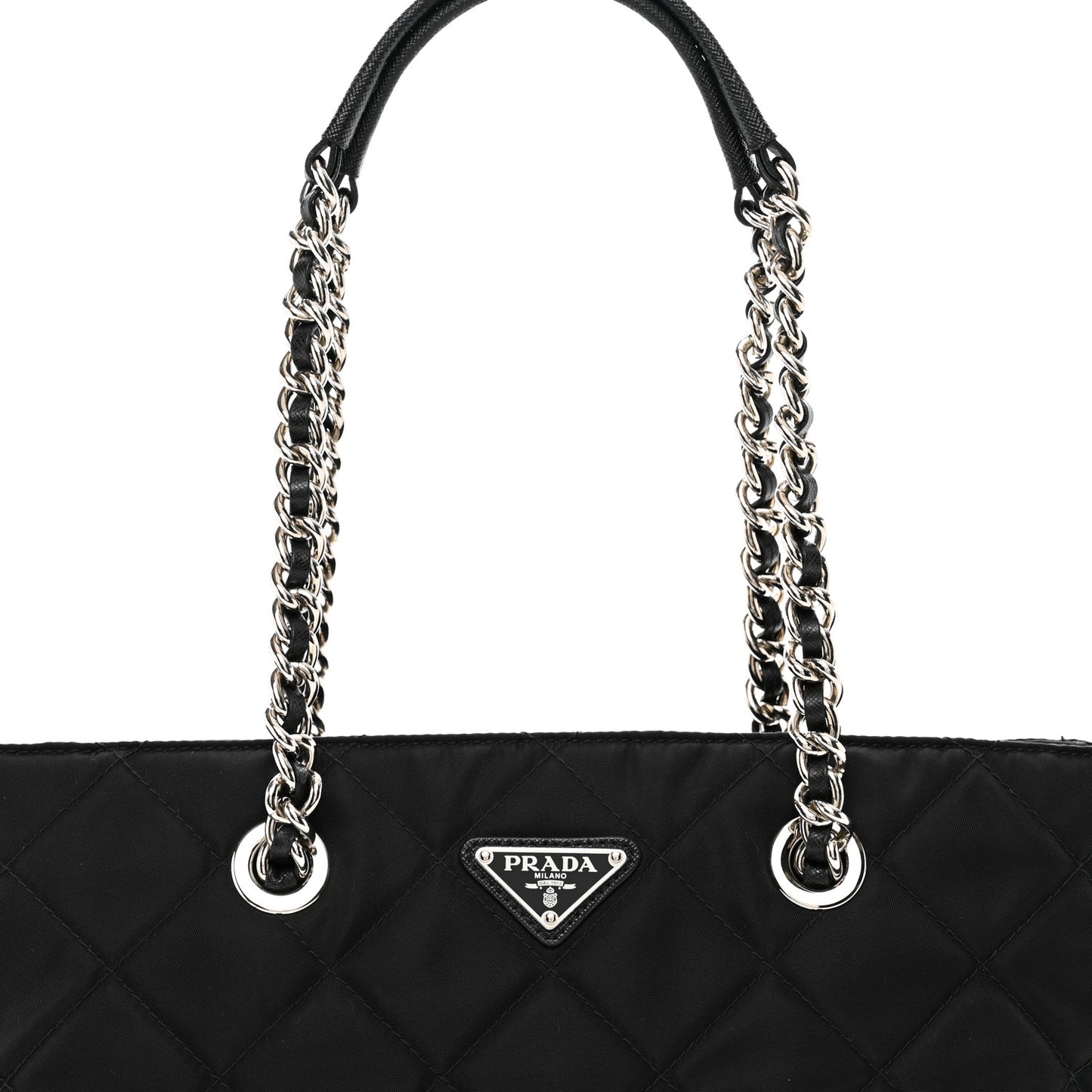 Nylon Tessuto Impuntu Quilted Tote Black