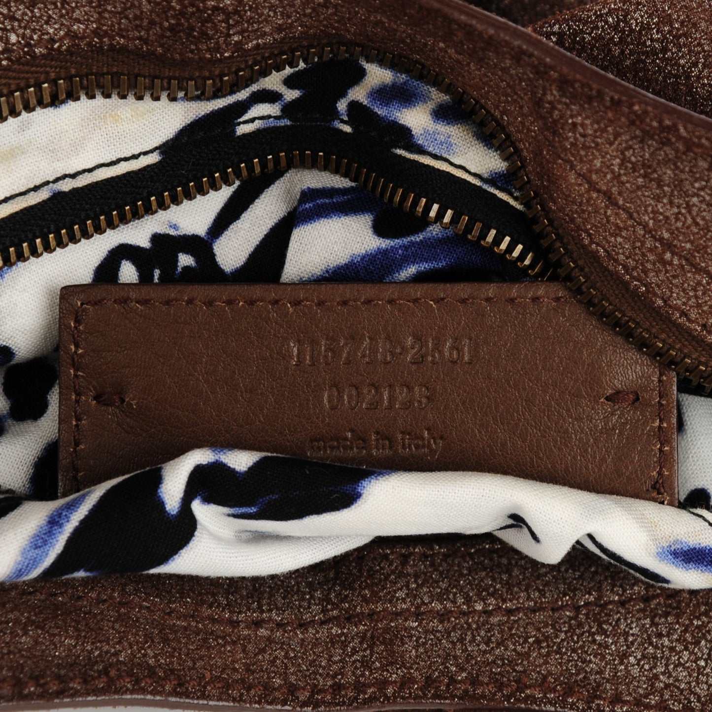 Metallic Craquele Calfskin Classic Hardware City Bronze