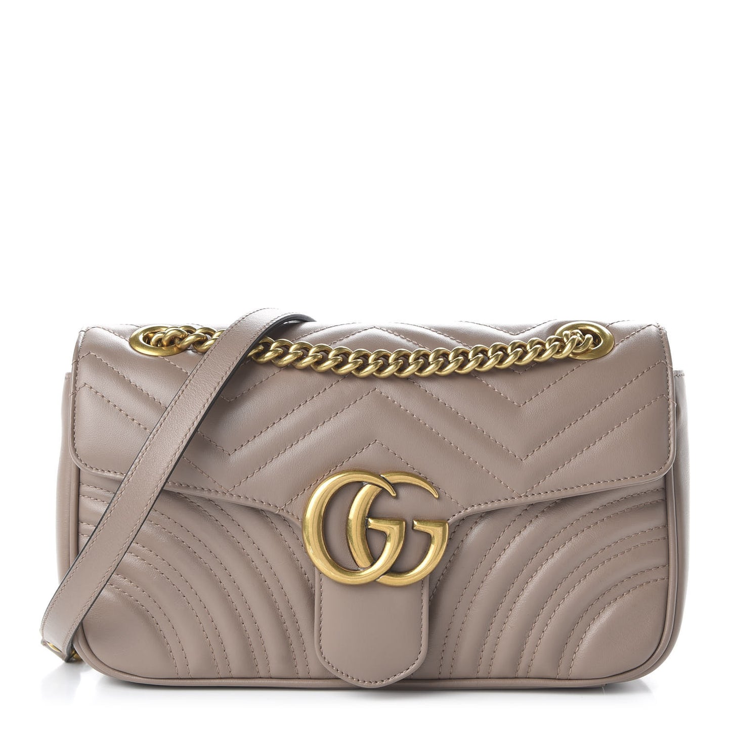 Calfskin Matelasse Small GG Marmont Shoulder Bag Porcelain Rose