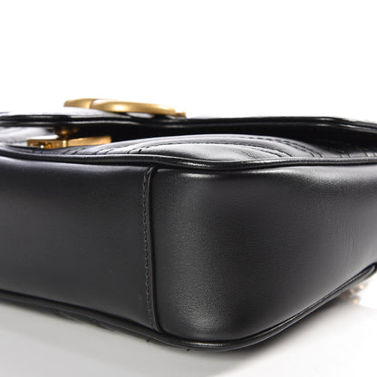 Gucci Calfskin Matelasse Mini GG Marmont Shoulder Bag Black 6 of 8