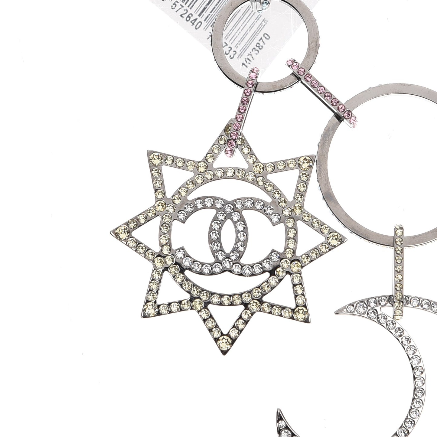 Ruthenium Crystal CC Star Moon Star Necklace