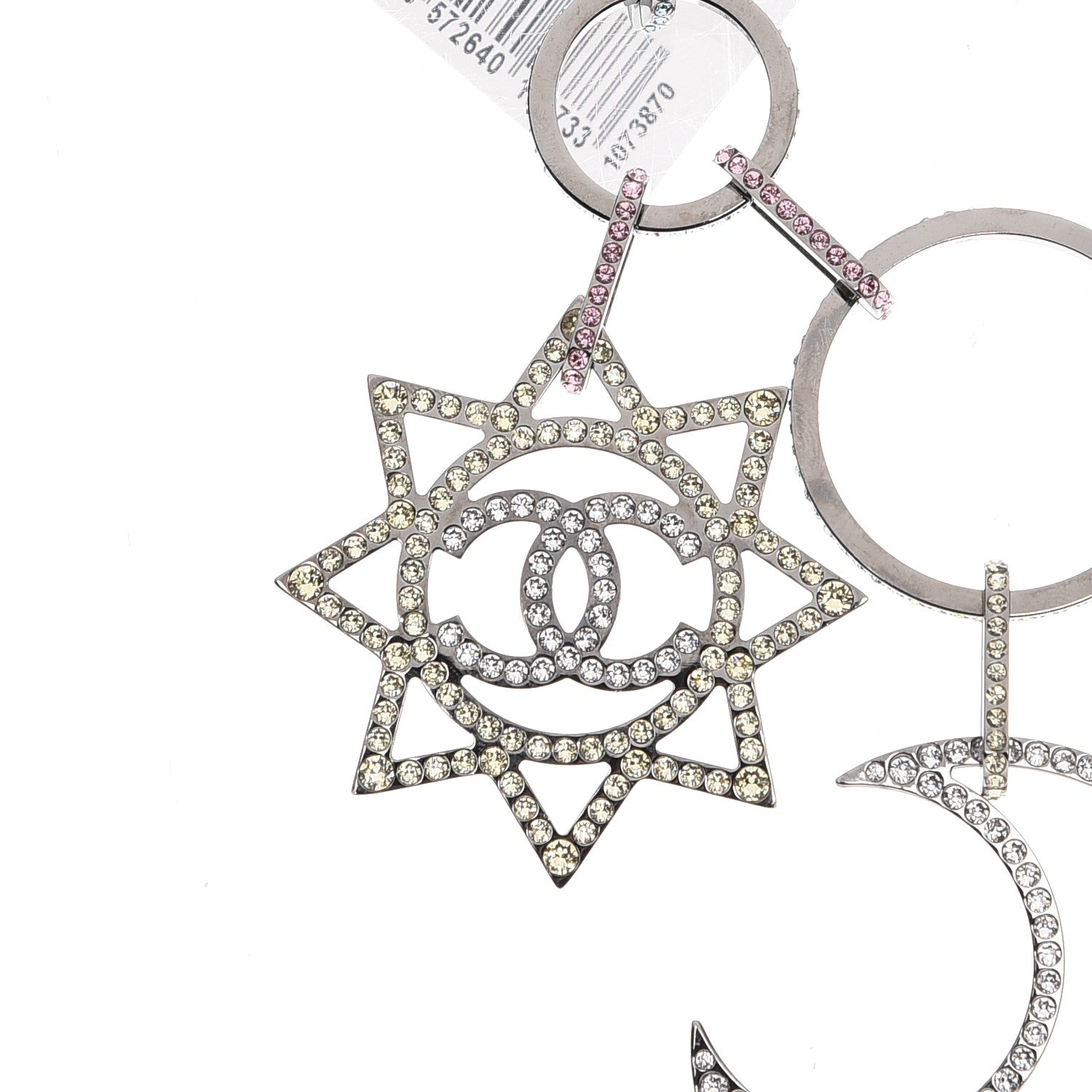 Chanel Ruthenium Crystal CC Star Moon Star Necklace 4 of 7