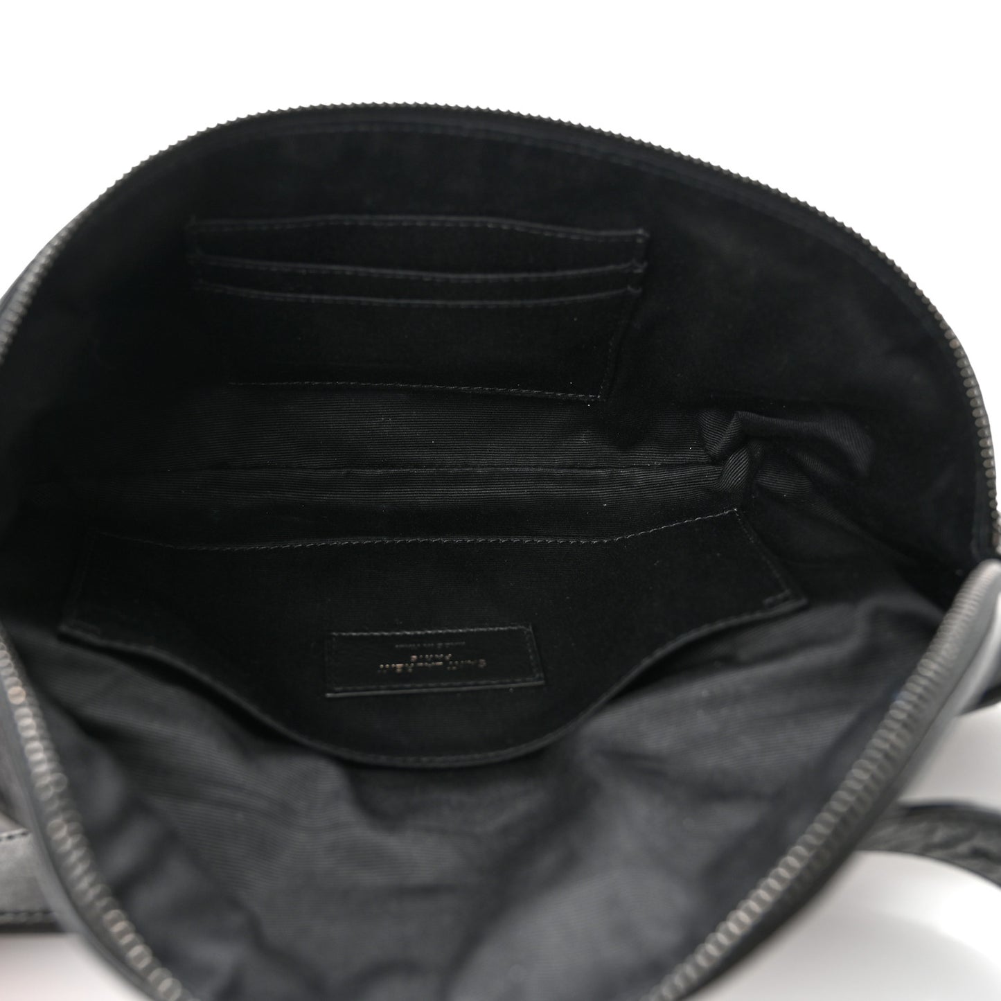 Calfskin Crocodile Embossed Monogram Belt Bag Black
