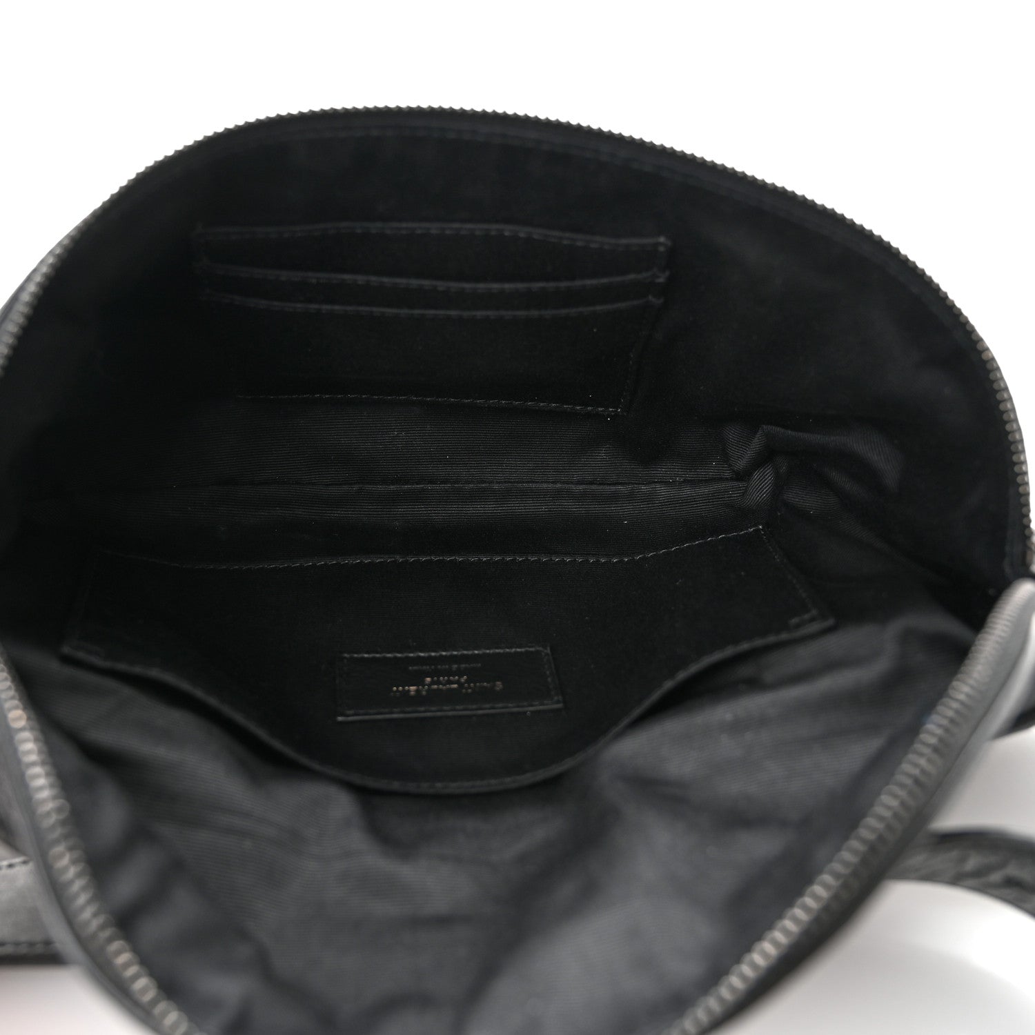 Saint Laurent Calfskin Crocodile Embossed Monogram Belt Bag Black 5 of 10