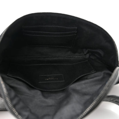 Saint Laurent Calfskin Crocodile Embossed Monogram Belt Bag Black 5 of 10
