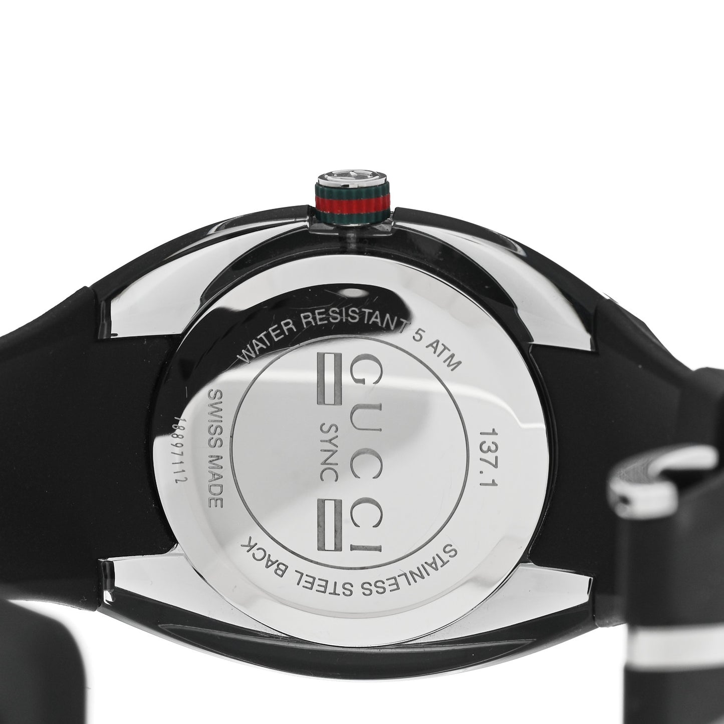 Stainless Steel Rubber 46mm Sync Web Quartz Watch Black