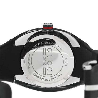 Gucci Stainless Steel Rubber 46mm Sync Web Quartz Watch Black 4 of 5