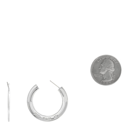 Tiffany Sterling Silver 1837 Large Flat Hoop Earrings 2 of 4