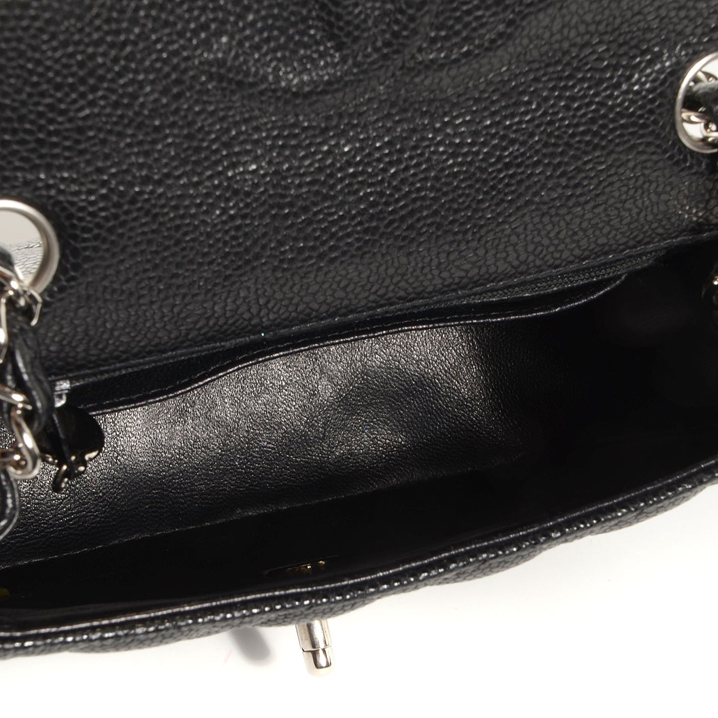 Caviar Quilted Mini Square Flap Bag Black