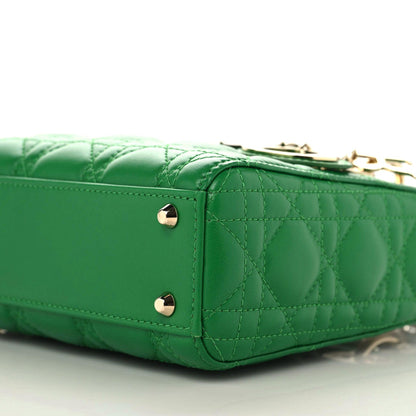 Christian Dior Lambskin Cannage Mini Lady Dior Bright Green 6 of 9