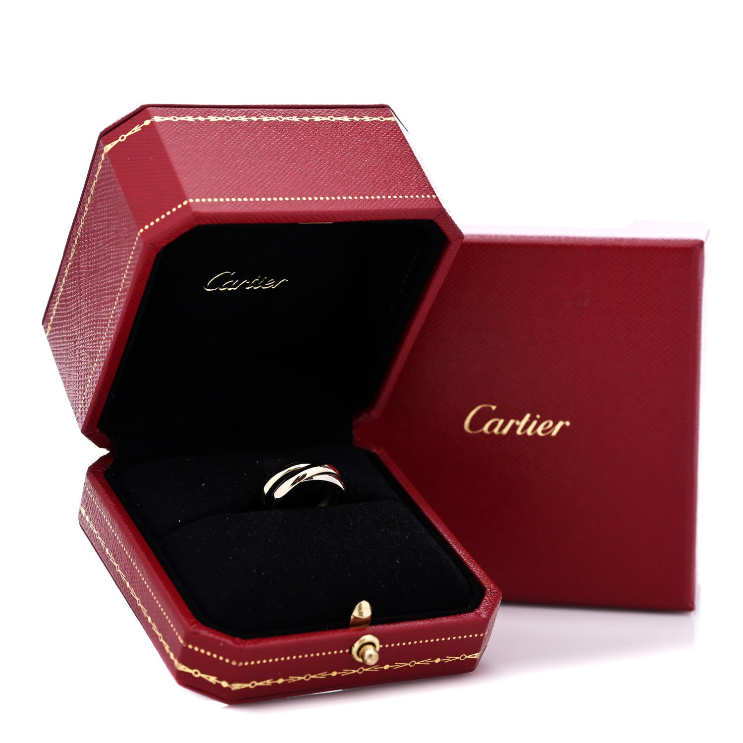 Cartier 18K Pink Yellow White Gold Classic Trinity Ring 48 4.5 6 of 6