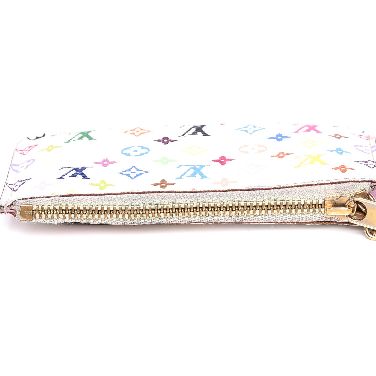 Louis Vuitton Monogram Multicolor Key Pouch White Litchi 8 of 9