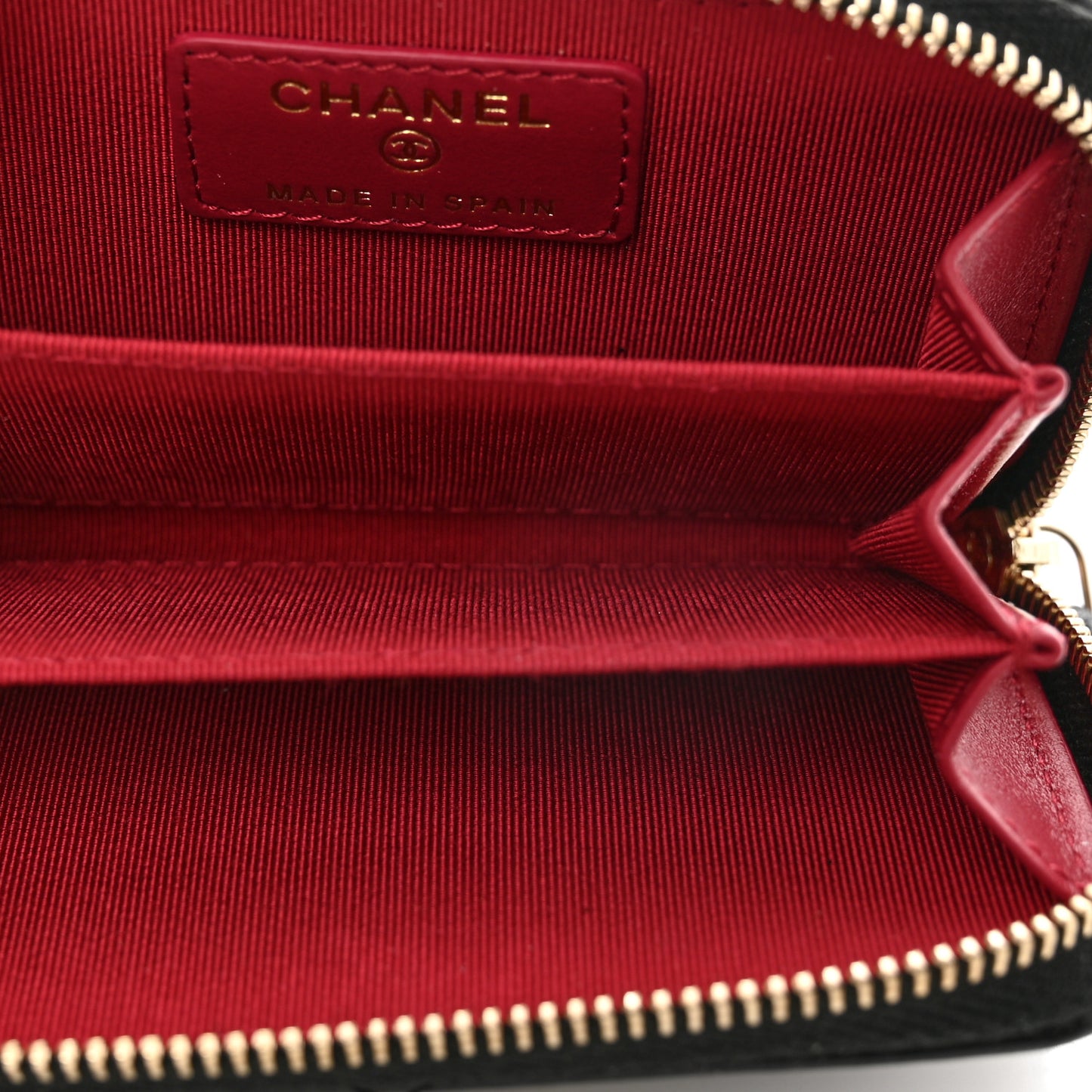 Lambskin Quilted Chanel 19 Zip Around Coin Purse Wallet Black