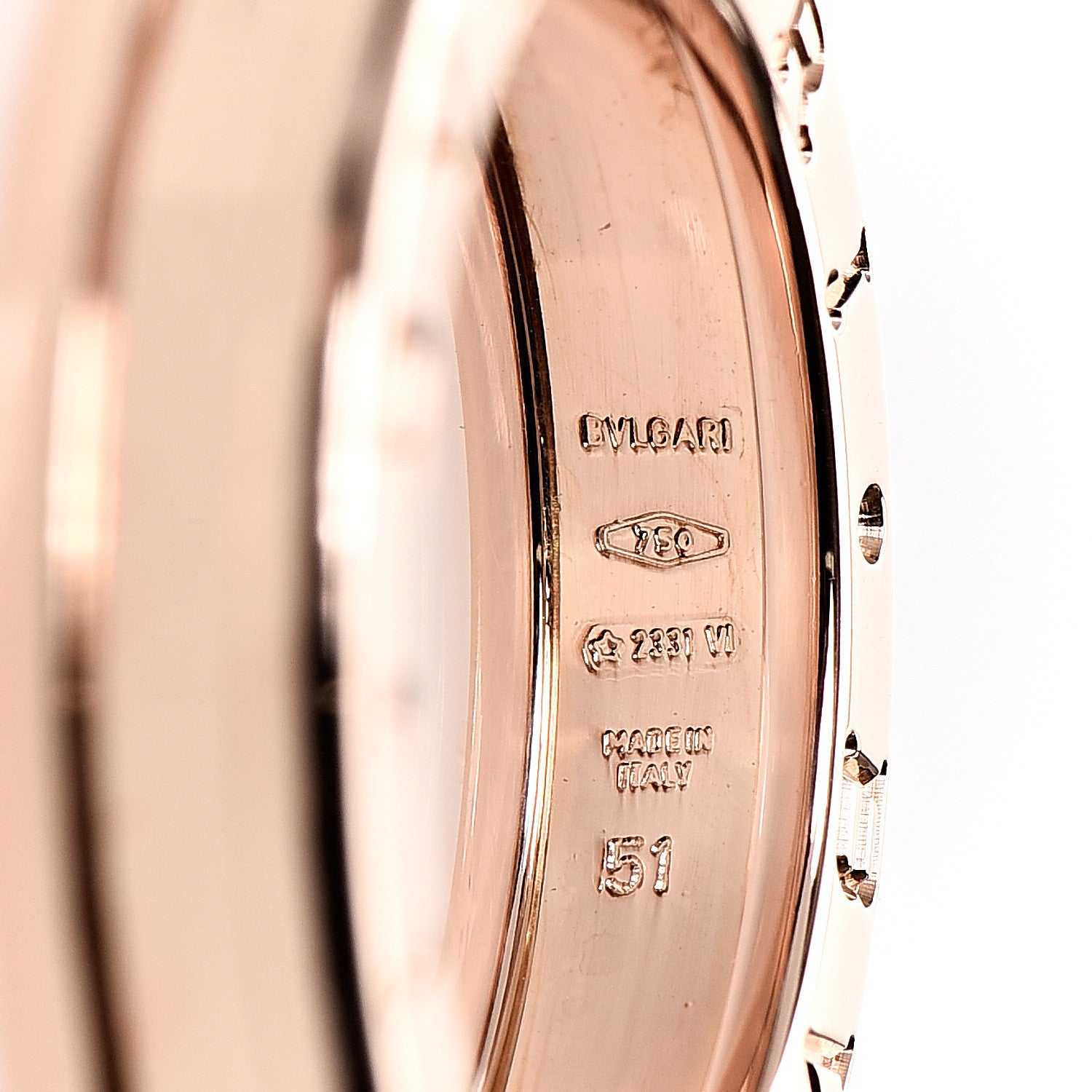 Bulgari 18K Rose Gold B.Zero1 Ring 51 5.75 3 of 4