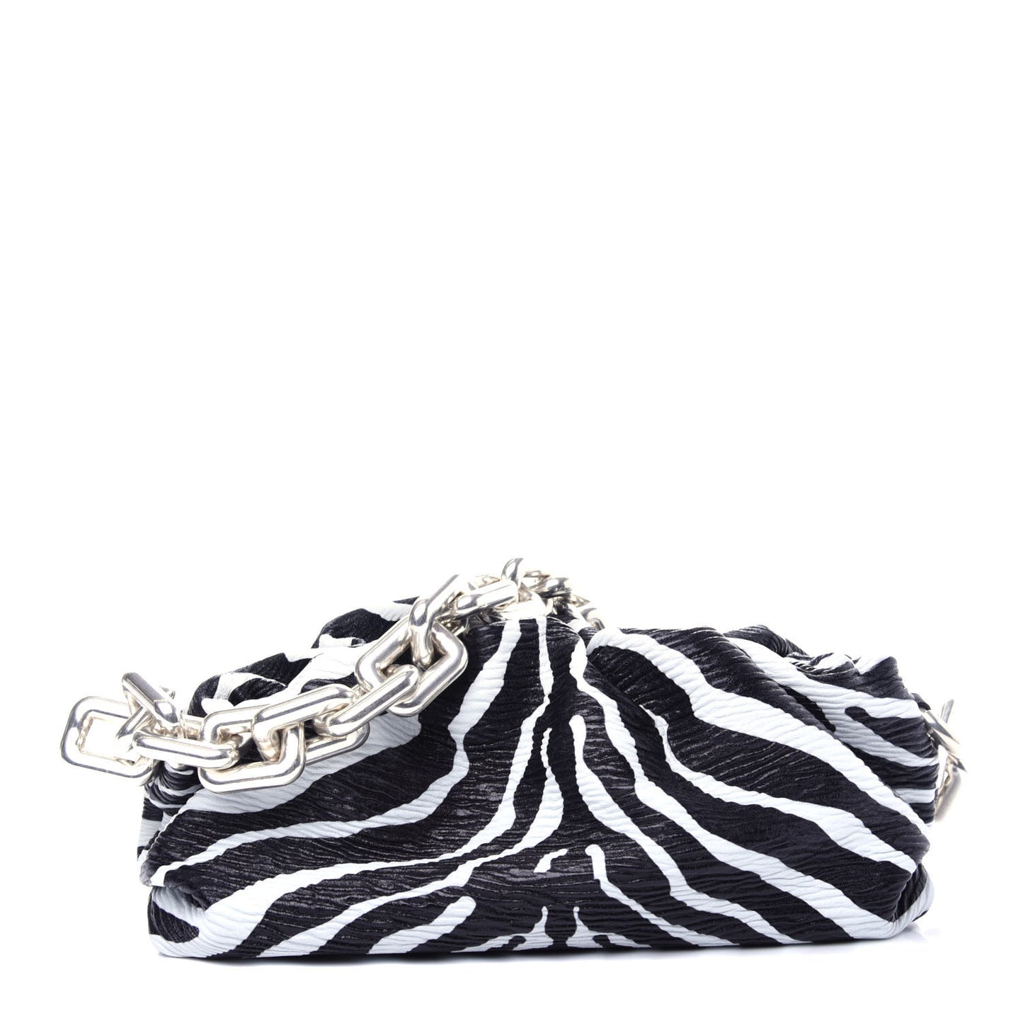 Nappa Zebra Print The Pouch Oversized Clutch White Black