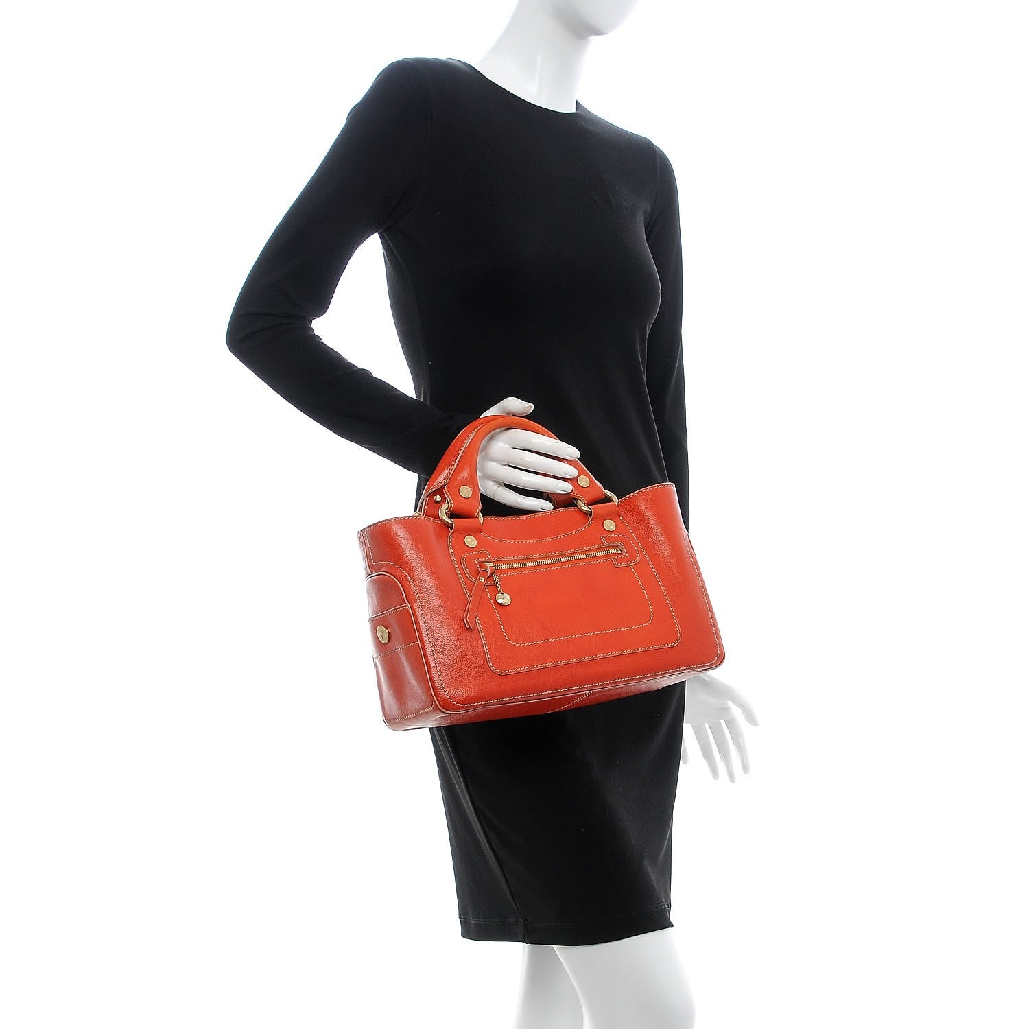 Celine Buffalo Boogie Satchel Vermillion 2 of 12