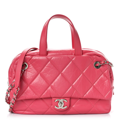Chanel Aged Calfskin Quilted Small Express Bowling Bag Pink 1 of 9