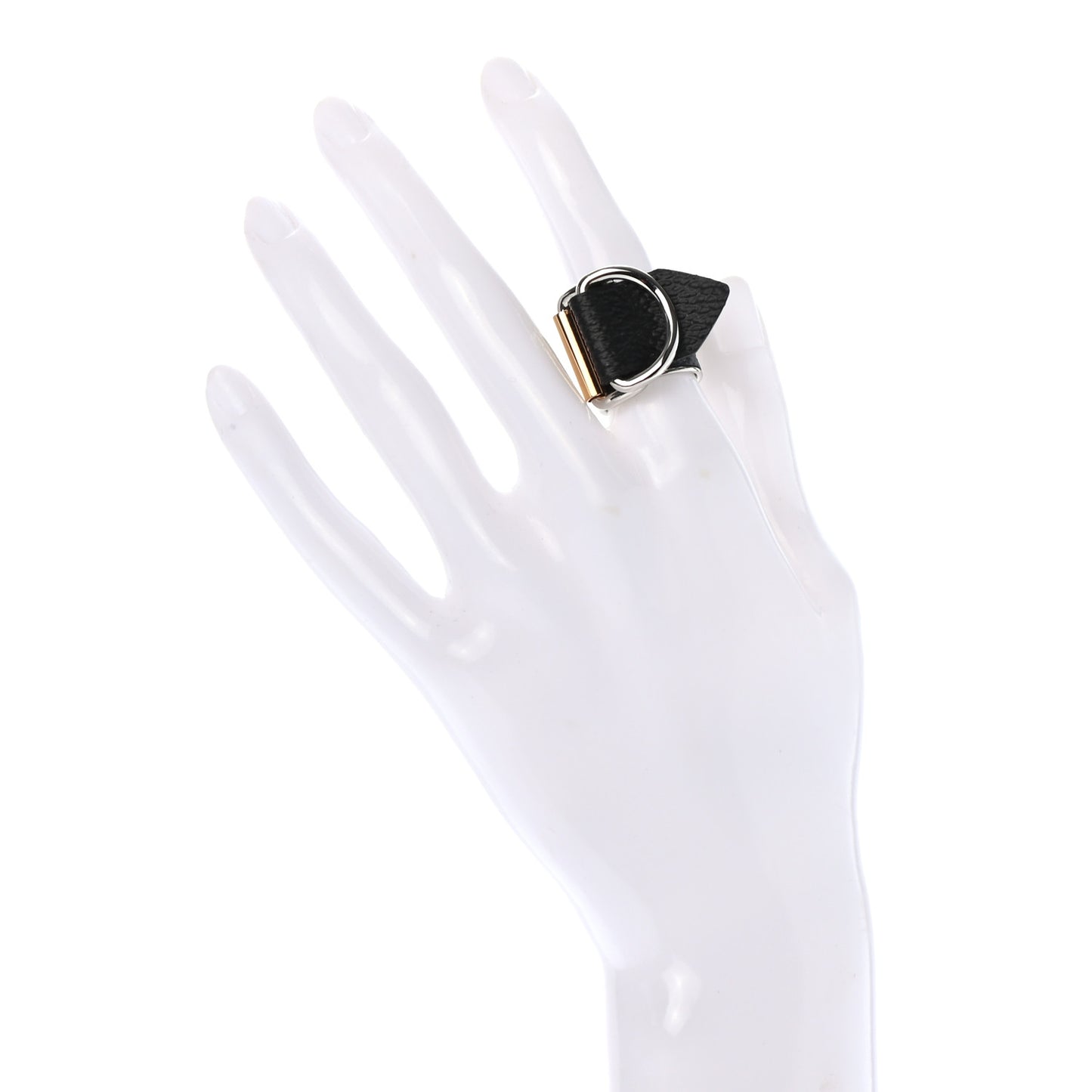 Calfskin Buckle Ring S Black